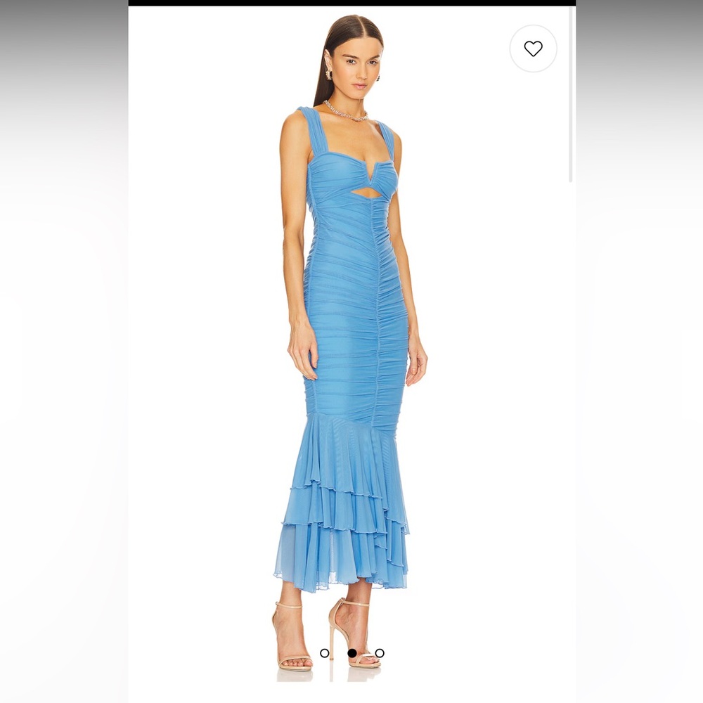 NWT Michael Costello x REVOLVE Hilary Gown MIDI mermaid strapless Pale Blue